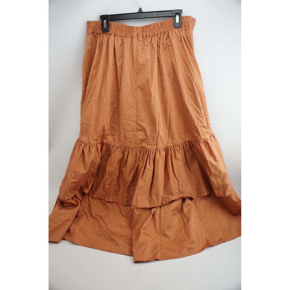 Anthropologie Hutch Skirt 16W Brown Tiered Ruffle Maxi New - Picture 3 of 5